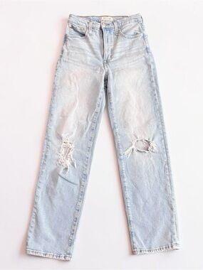 Madewell The Perfect Vintage Jean Distressed High Rise Straight Leg Jeans 25